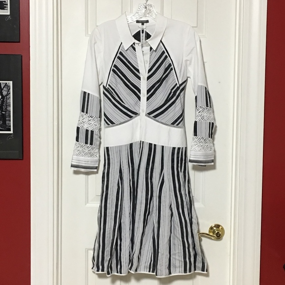 Zac Posen Organdy Stripe Black White Dress $1290! - Picture 7 of 14